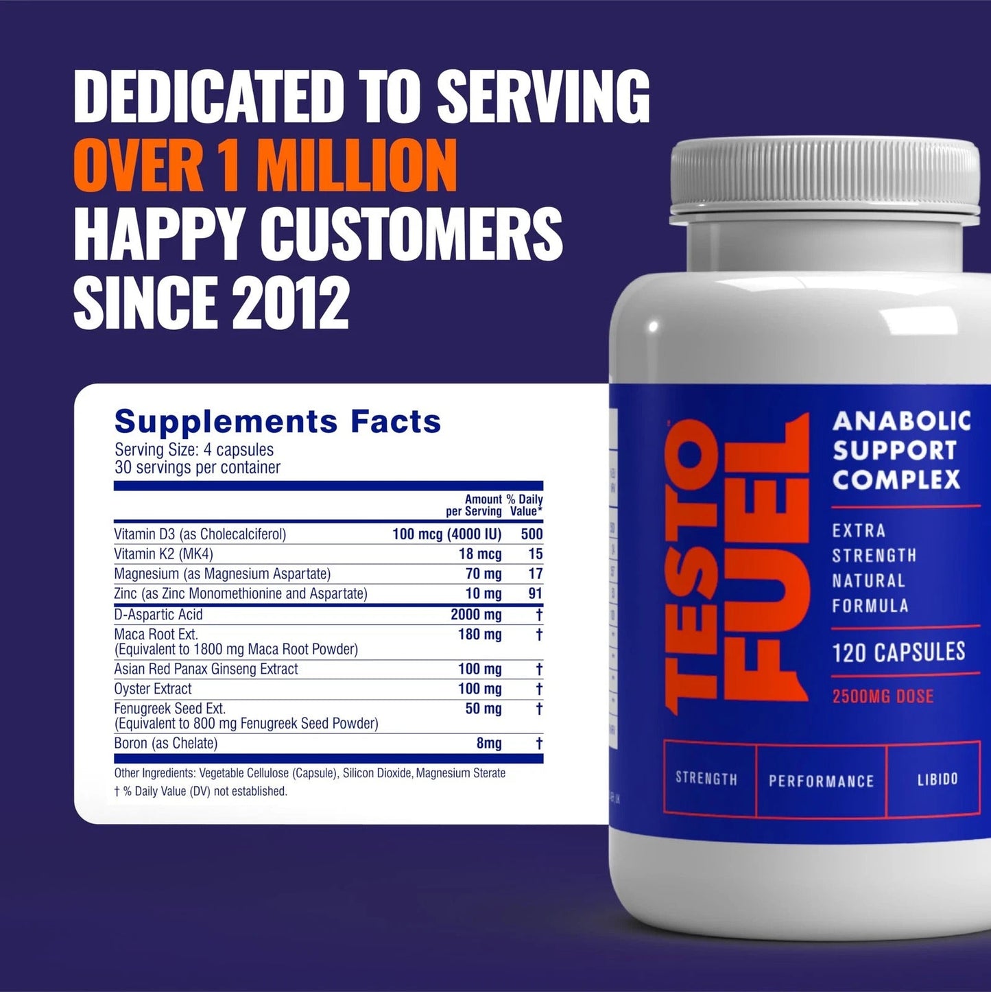TestoFuel Testosterone Booster โ Supports Muscle Growth, Strength & Energy | 120 Pills