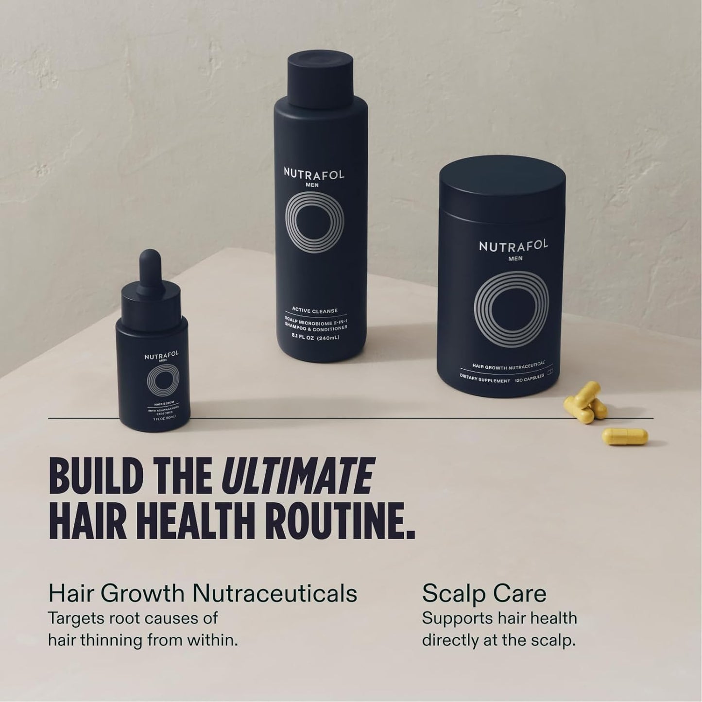 Nutrafol Men Hair Growth – Clinically Tested for Thicker Hair & Scalp Coverage | 1 Month Supply