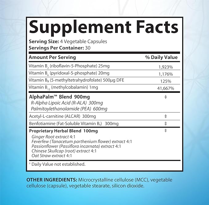 SciatiEase Nerve Support Supplement โ Sciatic Nerve Health with AlphaPalm & Alpha Lipoic Acid | 120 Capsules