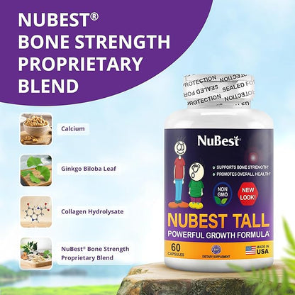 NuBest Tall Height Growth Supplement – Bone Health, Immune Support & Wellness Formula for Ages 5+