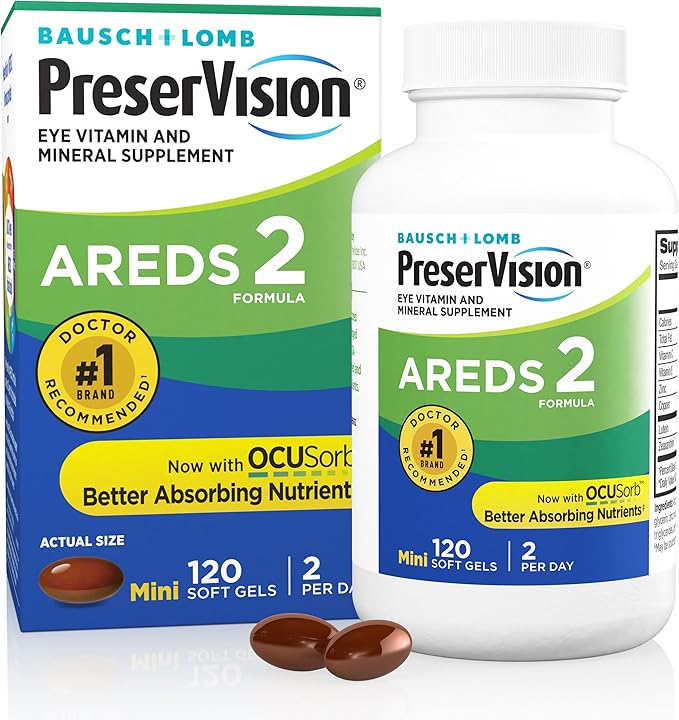 PreserVision AREDS 2 – Supports Eye Health & Vision | Vitamins C, E, Zinc & Copper | 120 Softgels