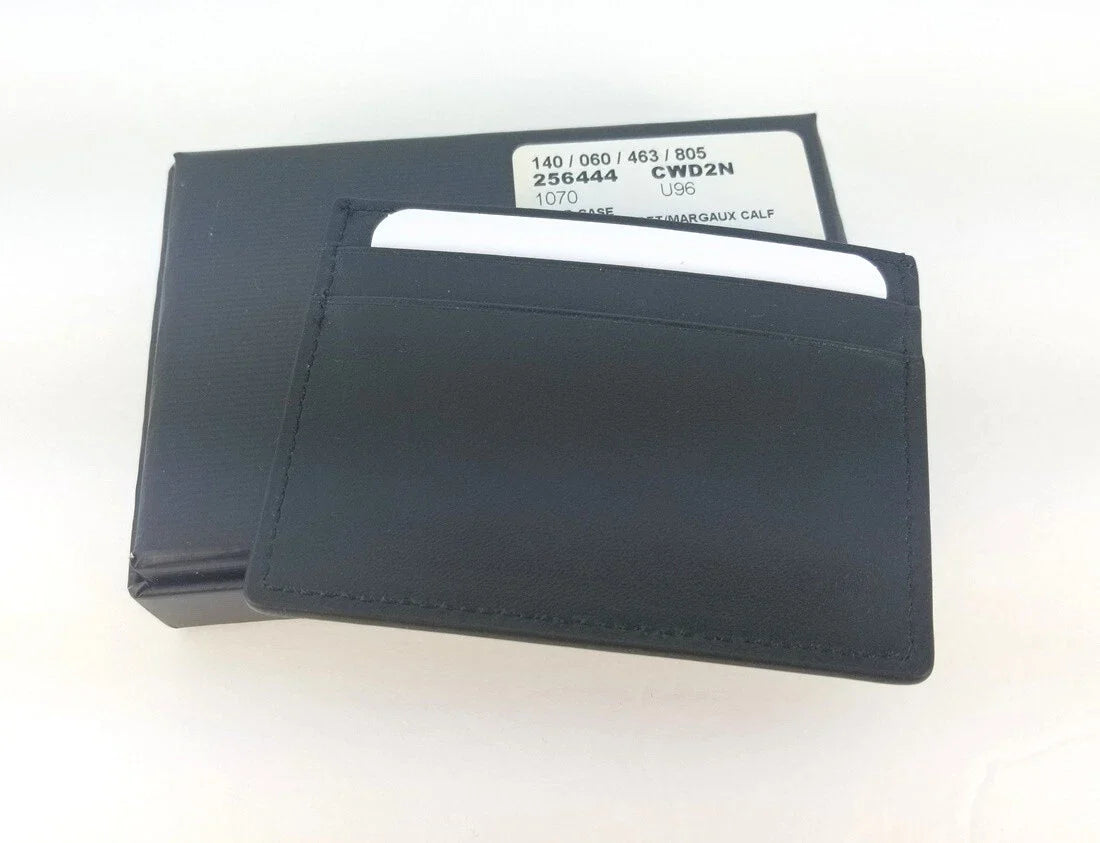 Authentic Gucci Guccissima Leather Card Holder – Dark Blue & Black Card Case