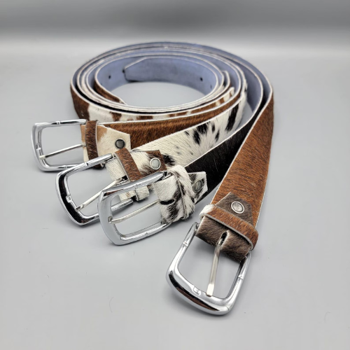 Western Rodeo Belt – Handmade Hair On Cowhide Leather Belt