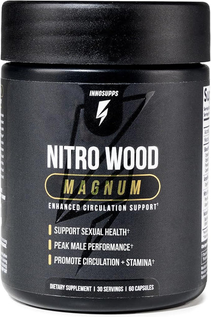 Nitro Wood Magnum by InnoSupps – Nitric Oxide Supplement for Circulation, Stamina & Endurance (60 Veg Capsules)