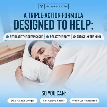 Relaxium Sleep Supplement for Adults – Melatonin, Magnesium Glycinate, Ashwagandha & Valerest, 120 Capsules