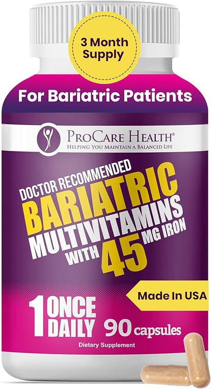 Bariatric Once-a-Day Multivitamin – 90 Capsules, Gastric Bypass & Sleeve Surgery Daily Nutritional Support