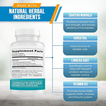 Better Bladder Ultra Control – Bladder Support Supplement with Vitamin D3 | 60 Capsules