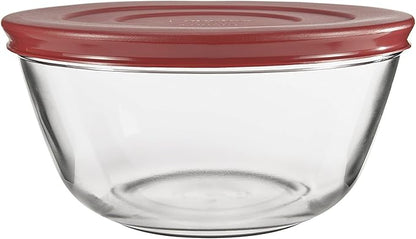 Anchor Hocking Glass Mixing Bowls with Cherry Lids – 1.5 Quart