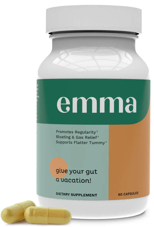 Emma Gut Health Relief Supplement – Digestive Support for Bloating, Gas & Constipation, 60 Capsules