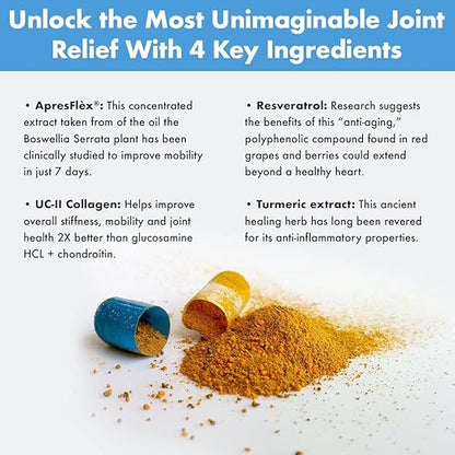 Instaflex Advanced Joint Support Supplement – Turmeric, Resveratrol, Boswellia & UC-II Collagen – 30 Capsules