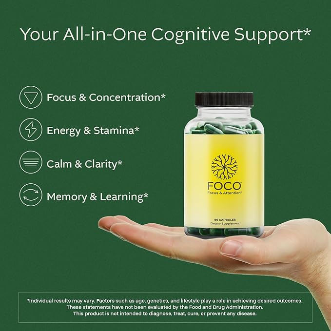 Think Foco Brain Supplement – Focus, Memory & Mental Clarity Support | 60 Capsules