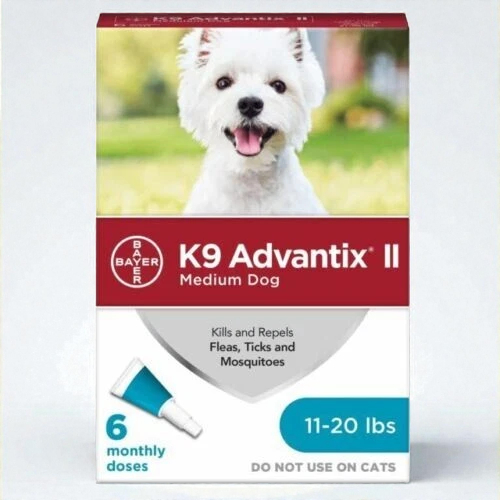 Bayer K9 Advantix II Flea & Tick Spot Treatment for Dogs, 11-20 lbs - 6 Pack NEW