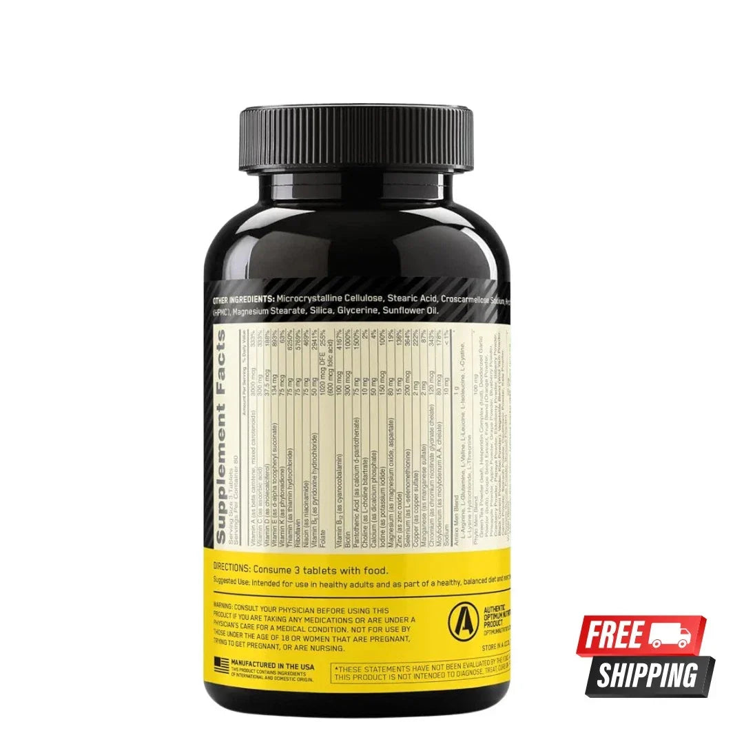 Optimum Nutrition Opti-Men Multivitamin – 240 Tablets, Daily Nutritional Support for Active Men (New)