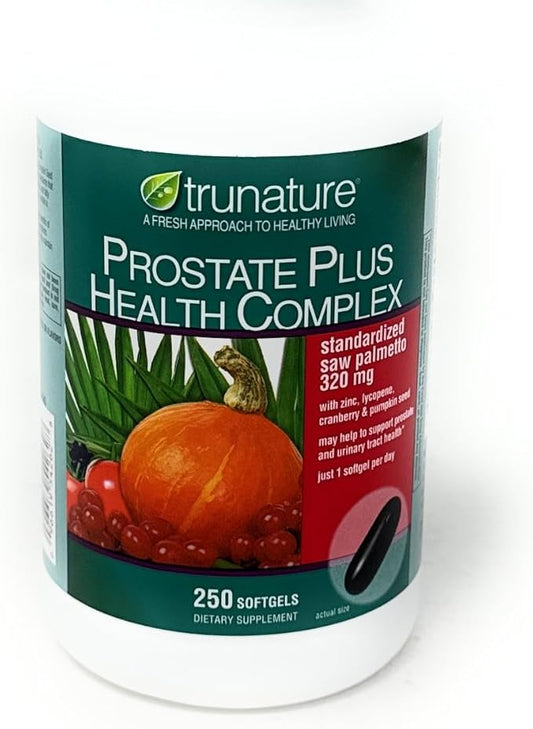 TruNature Prostate Plus Health Complex – Saw Palmetto, Zinc & Lycopene | 250 Softgels