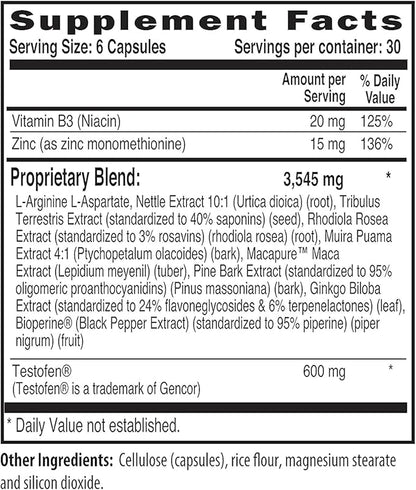 NaturalSlim Testosterin Testosterone Multivitamin for Men – Muscle, Endurance & Vitality Support Supplement