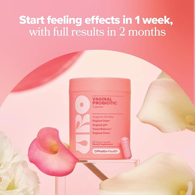 O Positiv URO Vaginal Probiotics for Women – pH Balance & Vaginal Health Support – 60 Capsules (1 Month Supply)