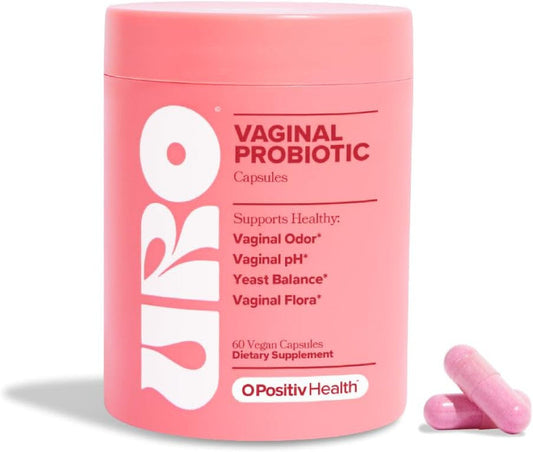 O Positiv URO Vaginal Probiotics for Women – pH Balance & Vaginal Health Support – 60 Capsules (1 Month Supply)