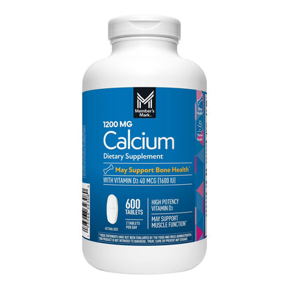 Member's Mark Calcium with Vitamin D3 Tablets – Bone Health Support | 600 Count