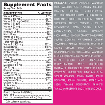 Member's Mark Advanced Women’s 50+ Multivitamin Tablets – Complete Daily Vitamins | 275 Count